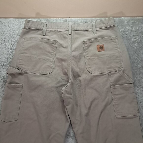 Carhartt Carpenter Pant Men 36x29, Tag 36x30 Dungaree Fit Canvas Beige B11 DES - Picture 4 of 15